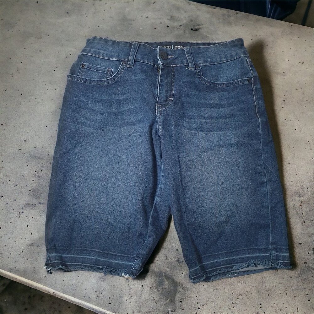 Lee Riders Mid Rise Bermuda Shorts Women Jean Cut Off Stretch 8M Country Blue